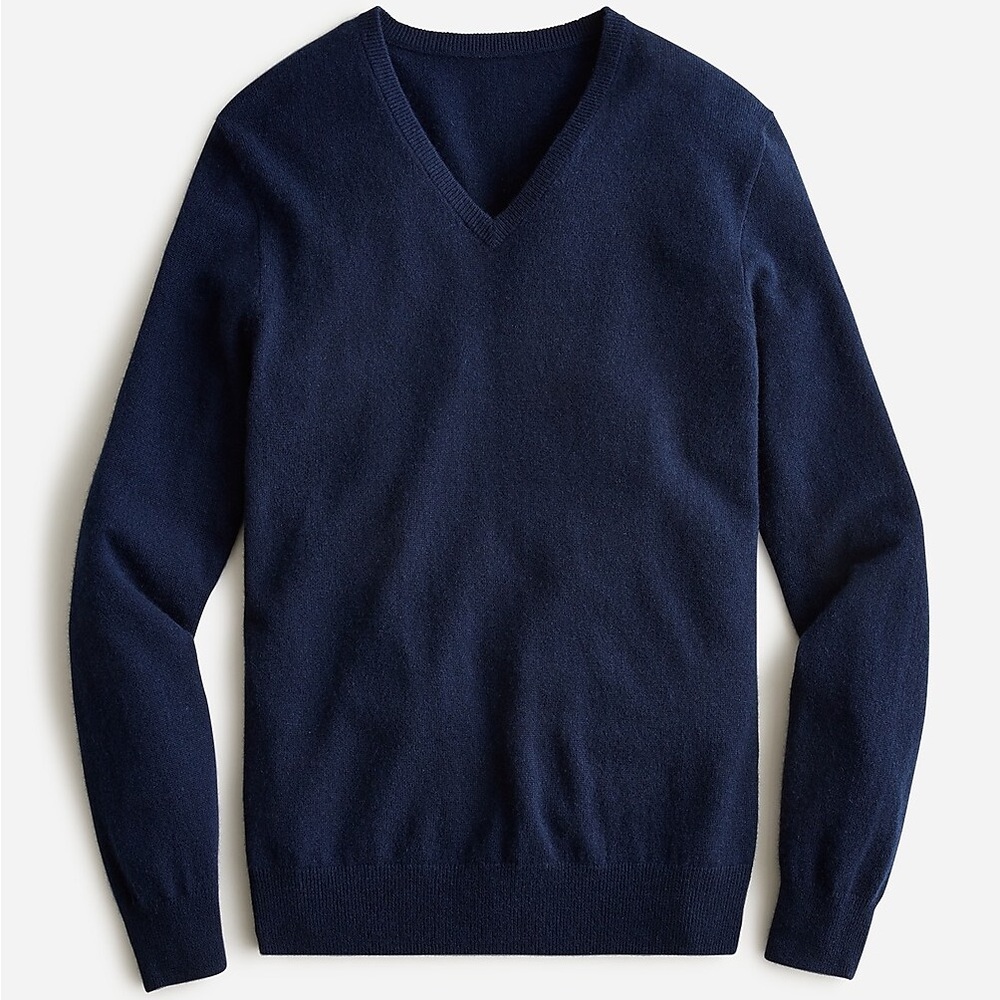 J.CREW 100% ITALIAN CASHMERE WOMEN V NECK NAVY BLUE XXS